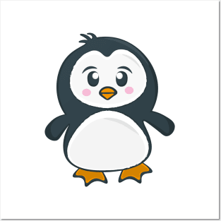 Cute Penguin Stickers Posters and Art